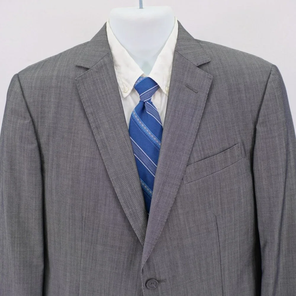 Ermenegildo Z Zegna Wool‎ Mohair Gray Birdseye 2 Button Blazer 38S / Tagged 40R